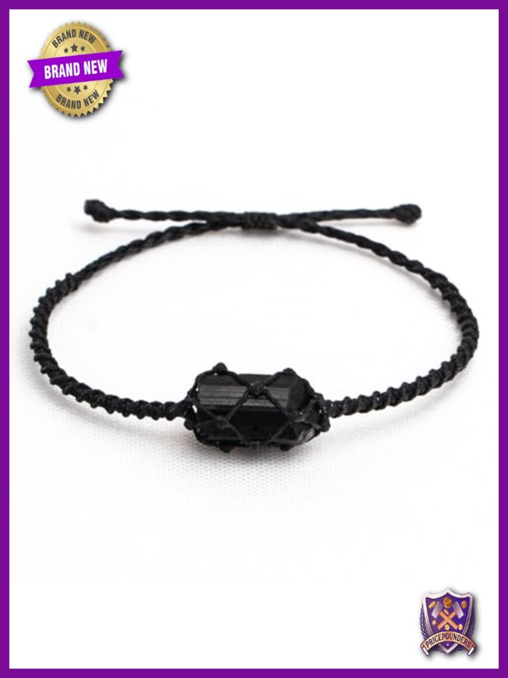 Handmade Black Tourmaline Crystal Stretch Bracelet Adjustable